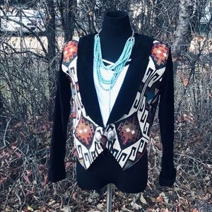 Vintage Suede Western Cowgirl Blazer Jacket
